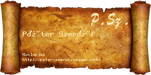 Péter Szeráf névjegykártya