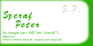 szeraf peter business card